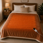 Plaid chauffant beige