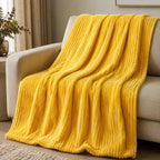 Plaid canapé jaune