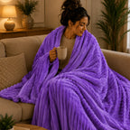 Plaid canapé violet