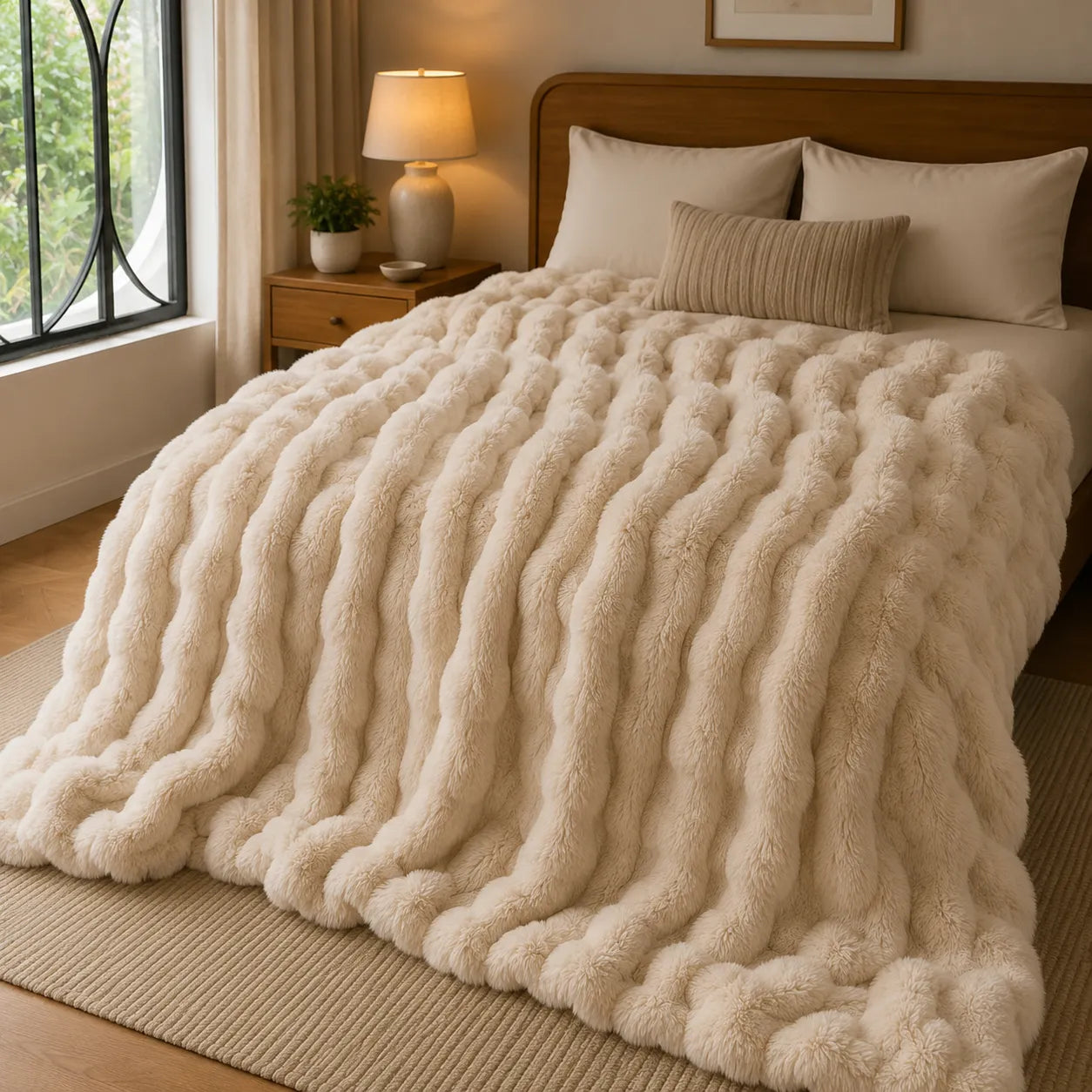 Plaid cocooning beige