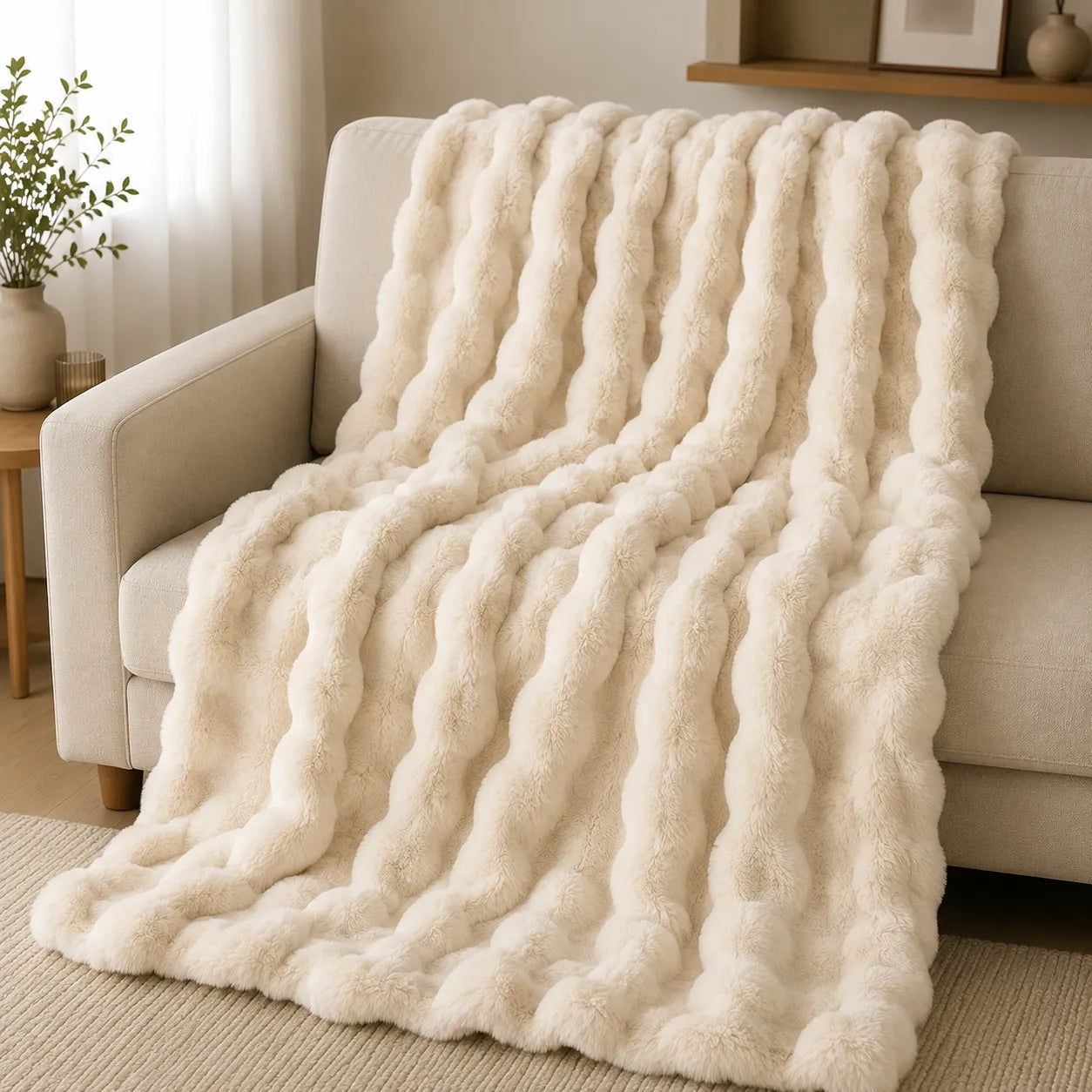 Plaid cocooning beige