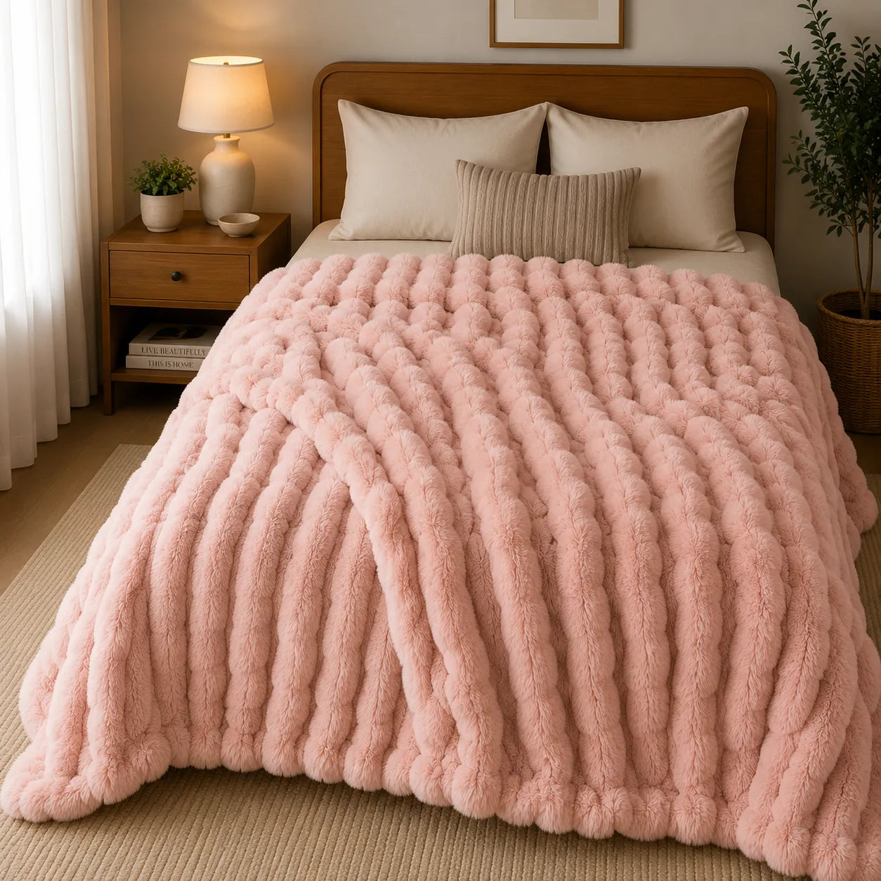 Plaid cocooning rose