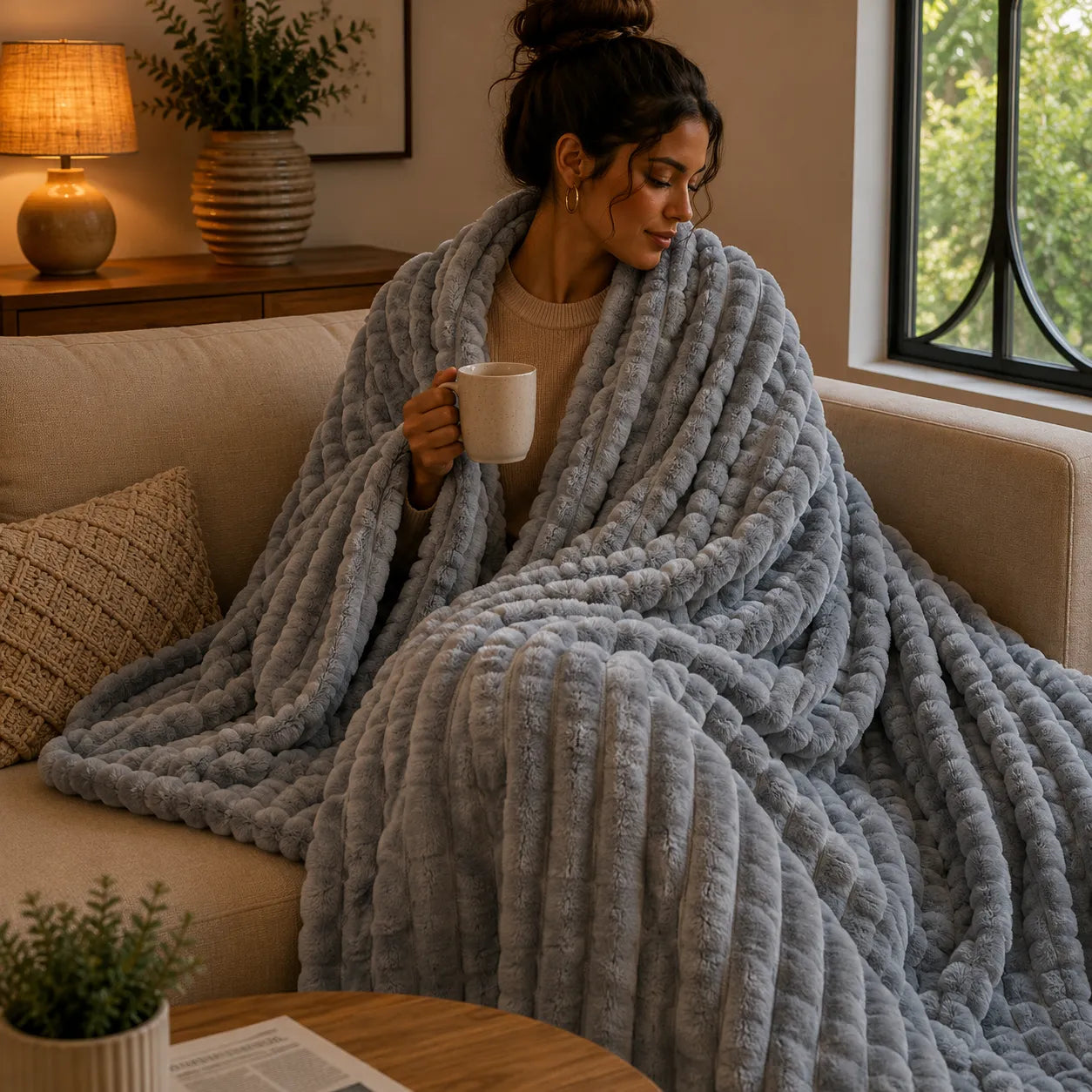 Grand plaid gris