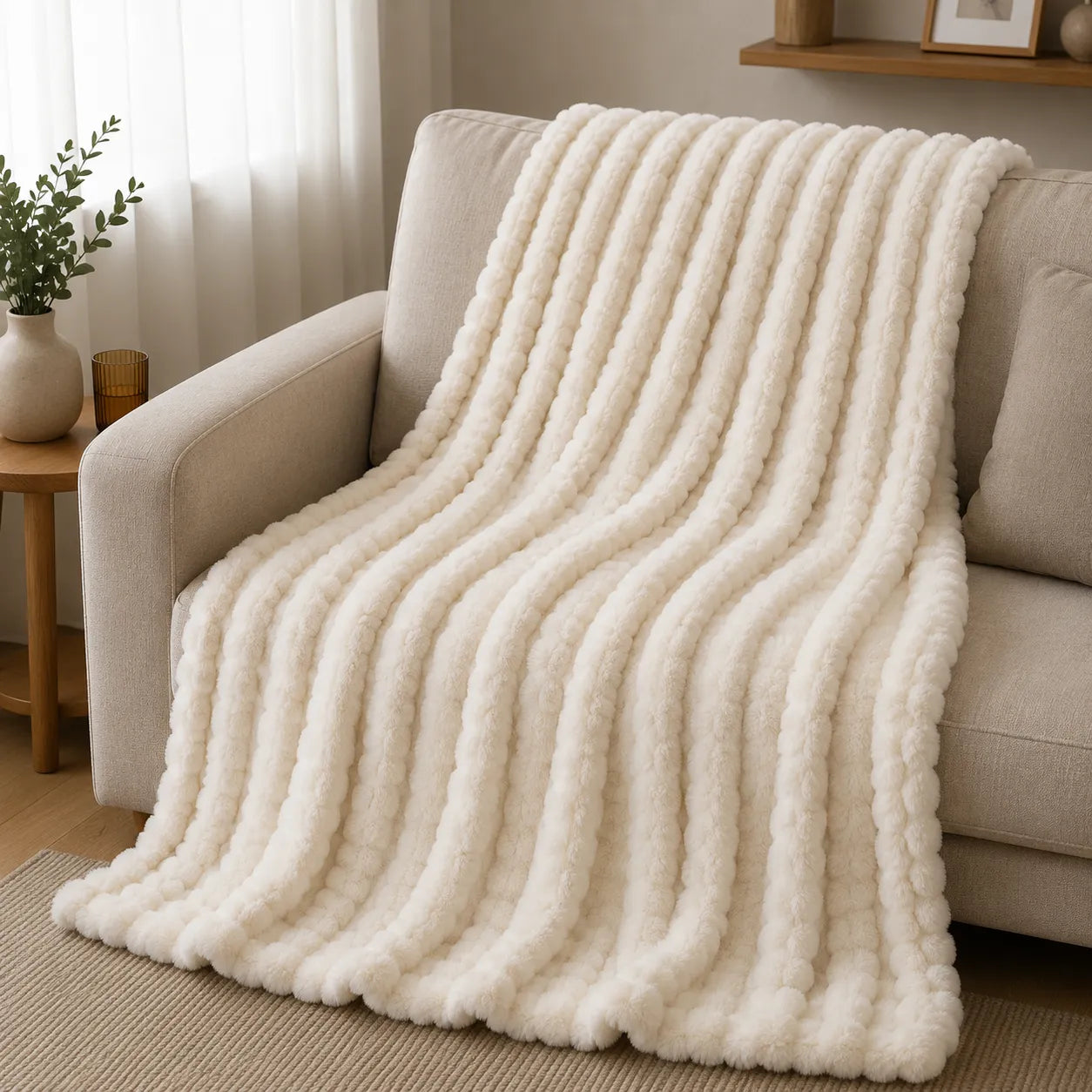 Grand plaid blanc