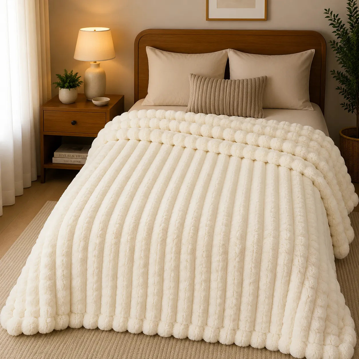 Grand plaid blanc