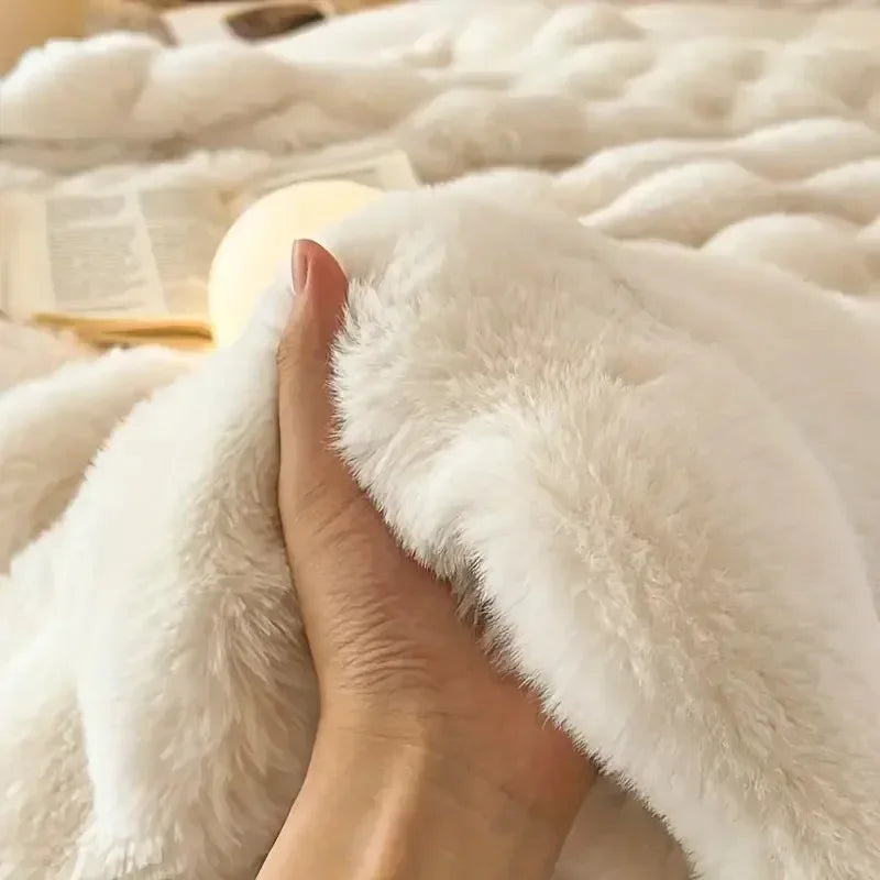 Plaid cocooning blanc