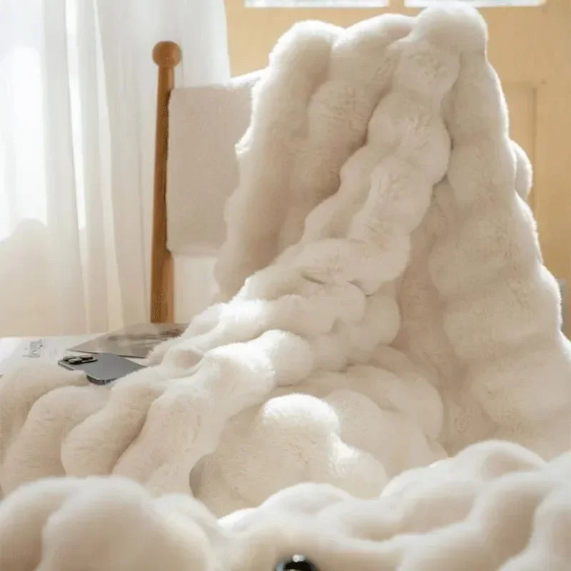 Plaid cocooning blanc