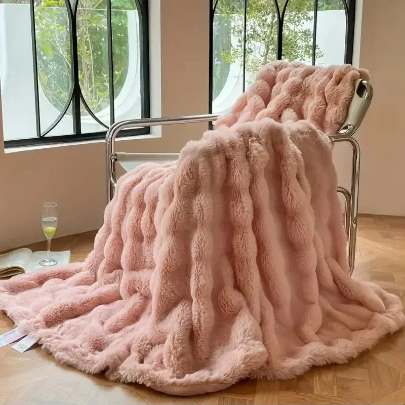 Plaid cocooning gris