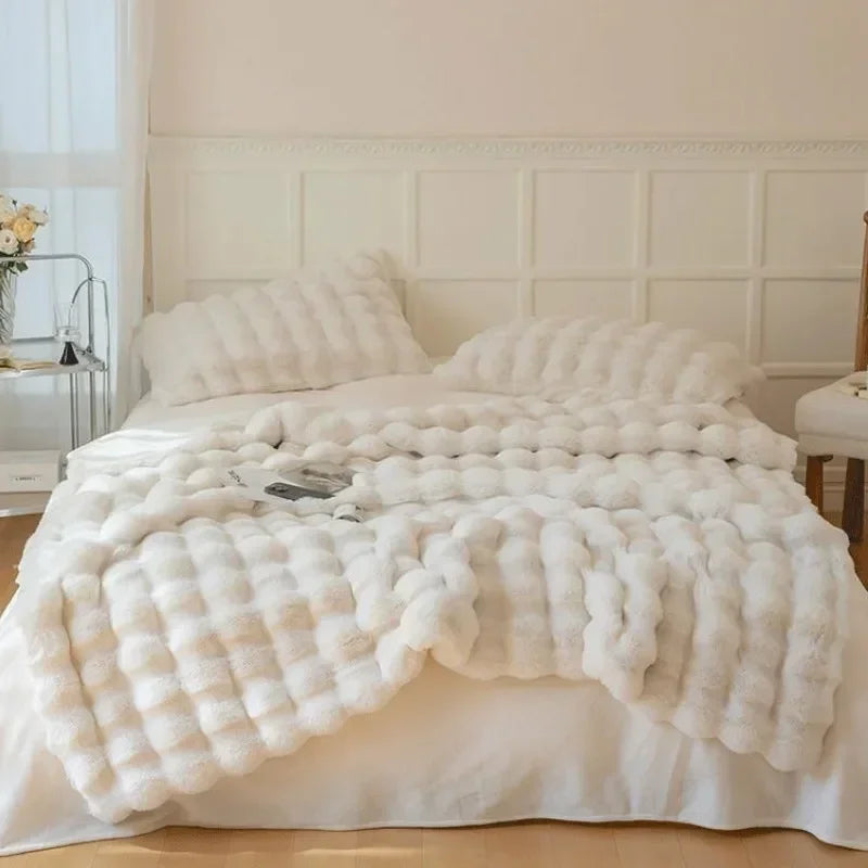 Plaid cocooning gris